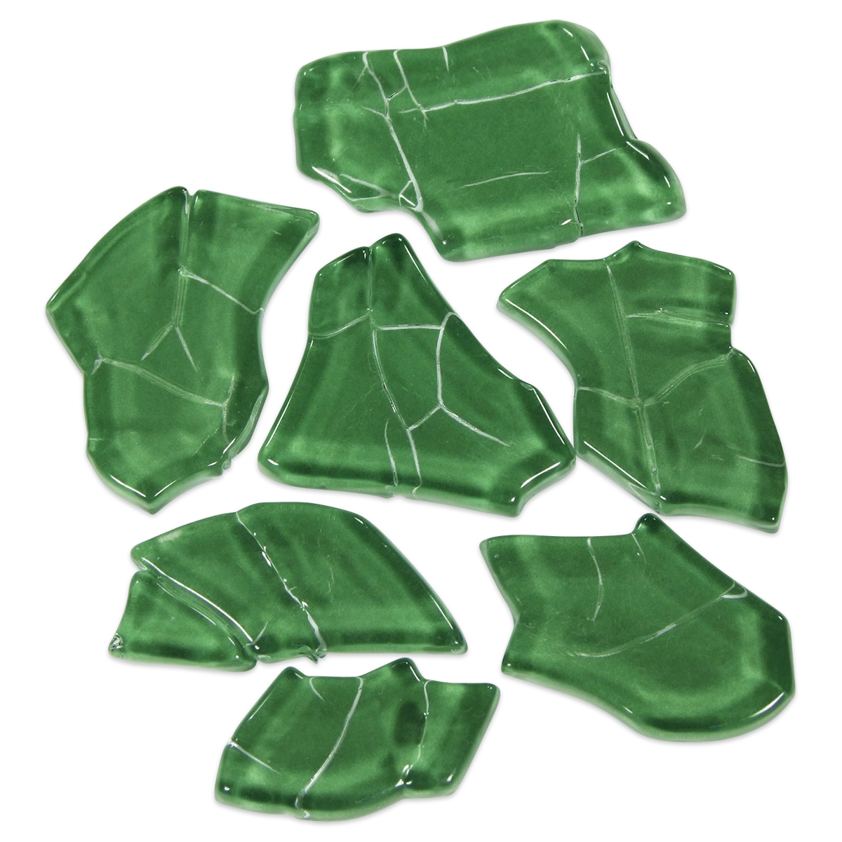 Crash Glas polygonal 500g ca. 190 St. dunkelgrün Crash Glas polygonal 500g ca. 190 St. dunkelgrün