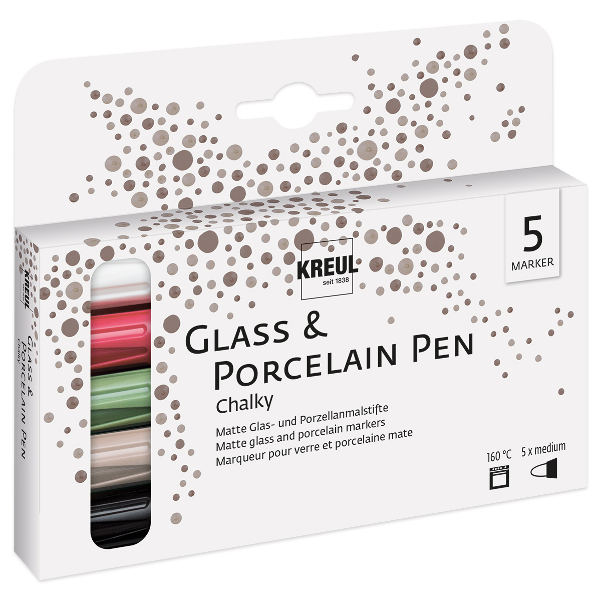 KREUL PorcelainPen-Set Chalky 5 Stifte/Farben
