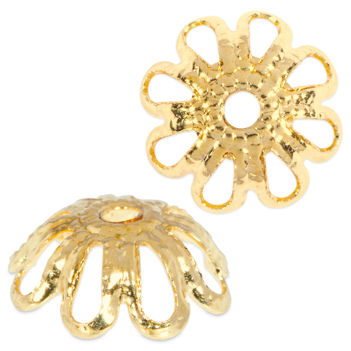 Perlkappen Metall 9mm 12 St. goldfarben