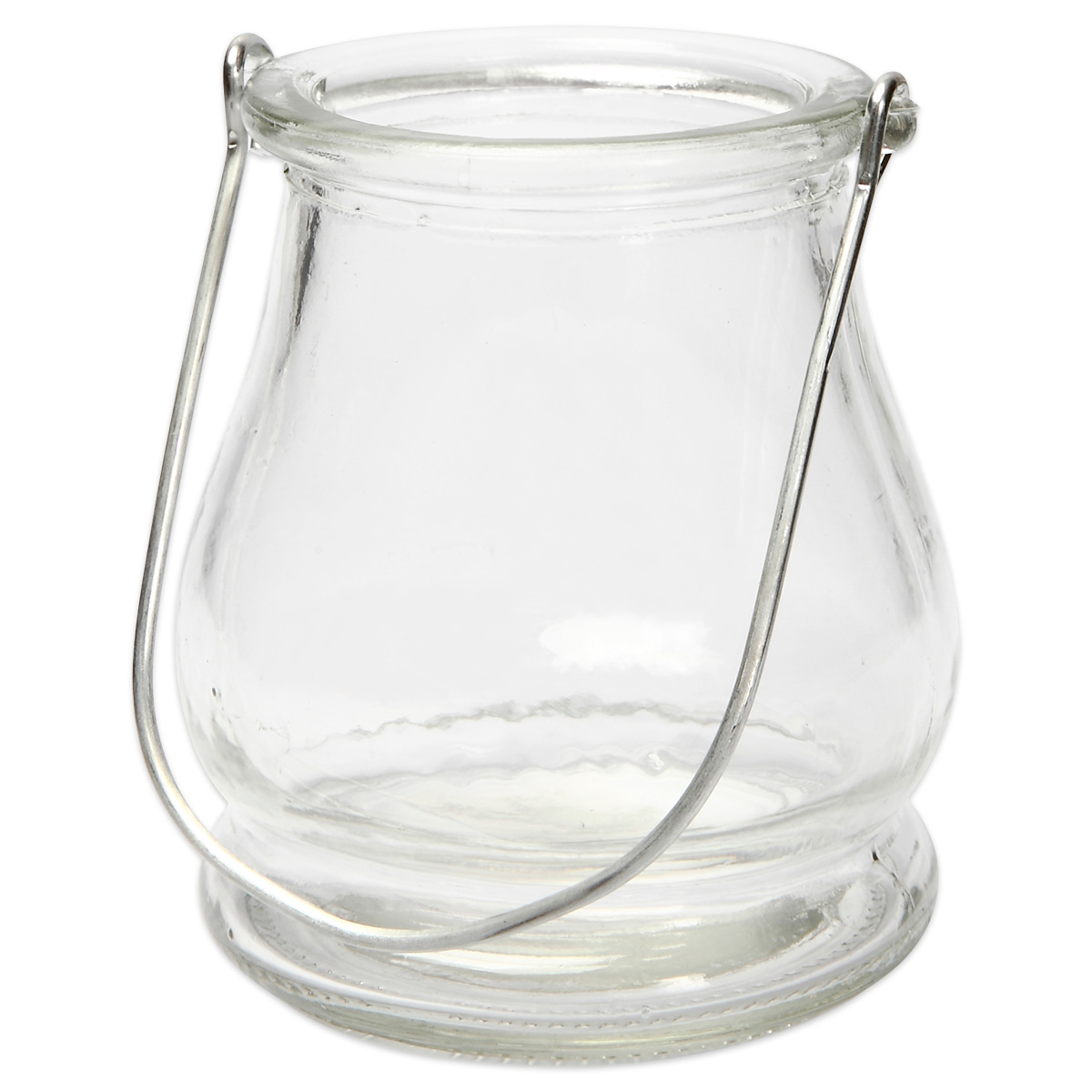 Laterne bauchig Glas/Metall Ø 9x10cm
