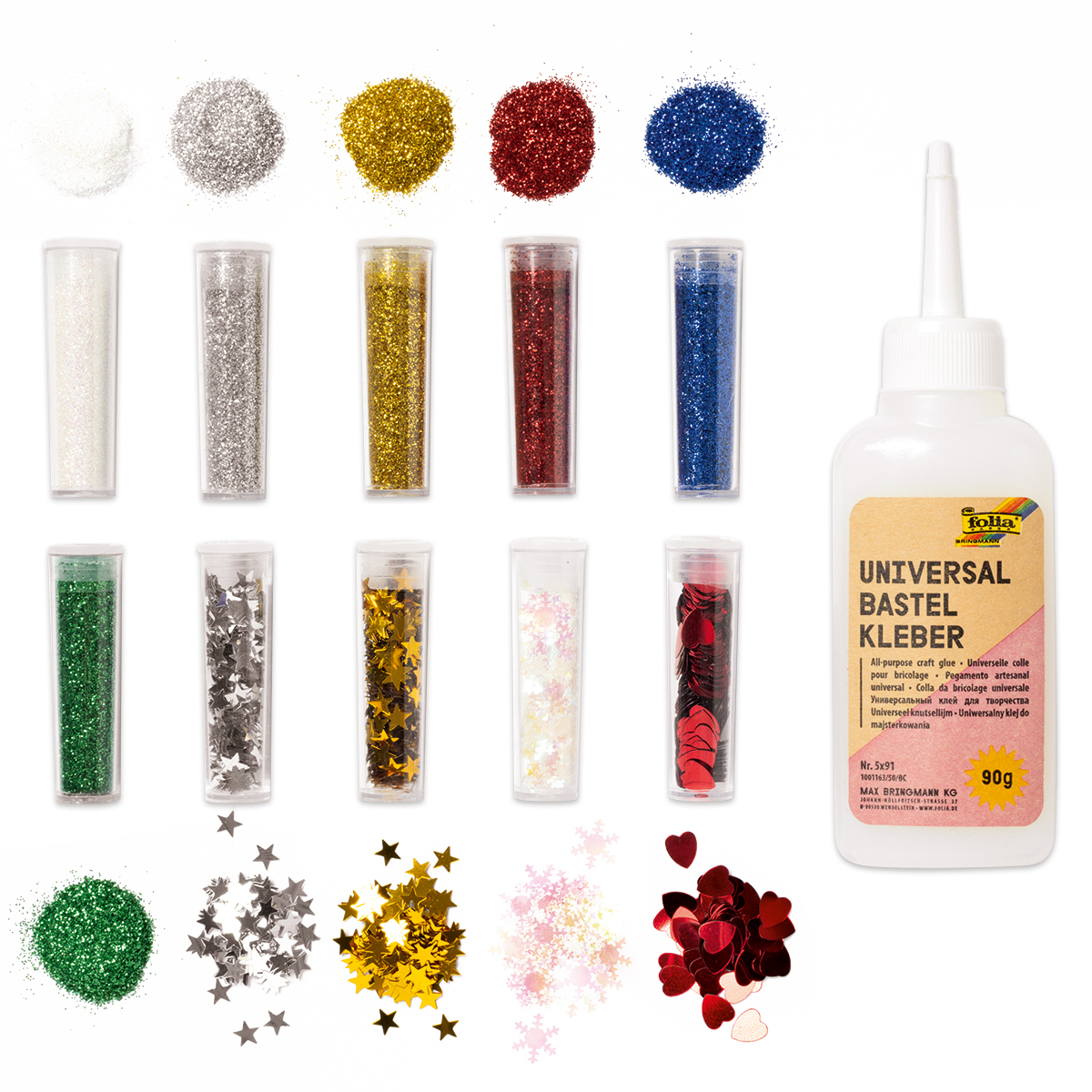 Bio Glitter & Pailletten Set Rainbow 11-teilig