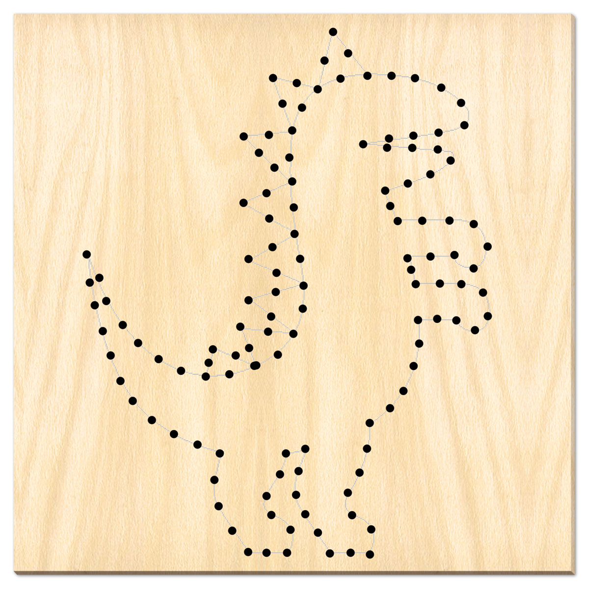 Nagelbild Holz 15mm 20x20cm Dinosaurier