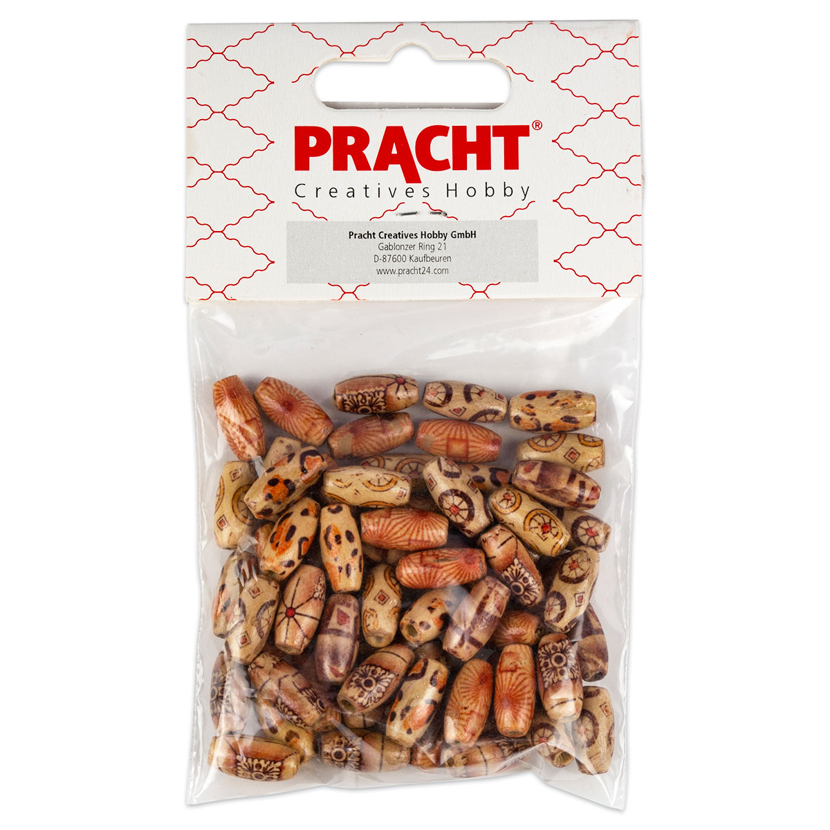 52285415_1 Indio-Holzperlen oliv 15x7mm 60 St. braun gemustert