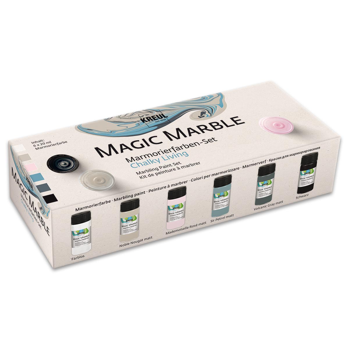 Hobby Line Magic Marble-Set 6 Farben à 20ml Chalky Living