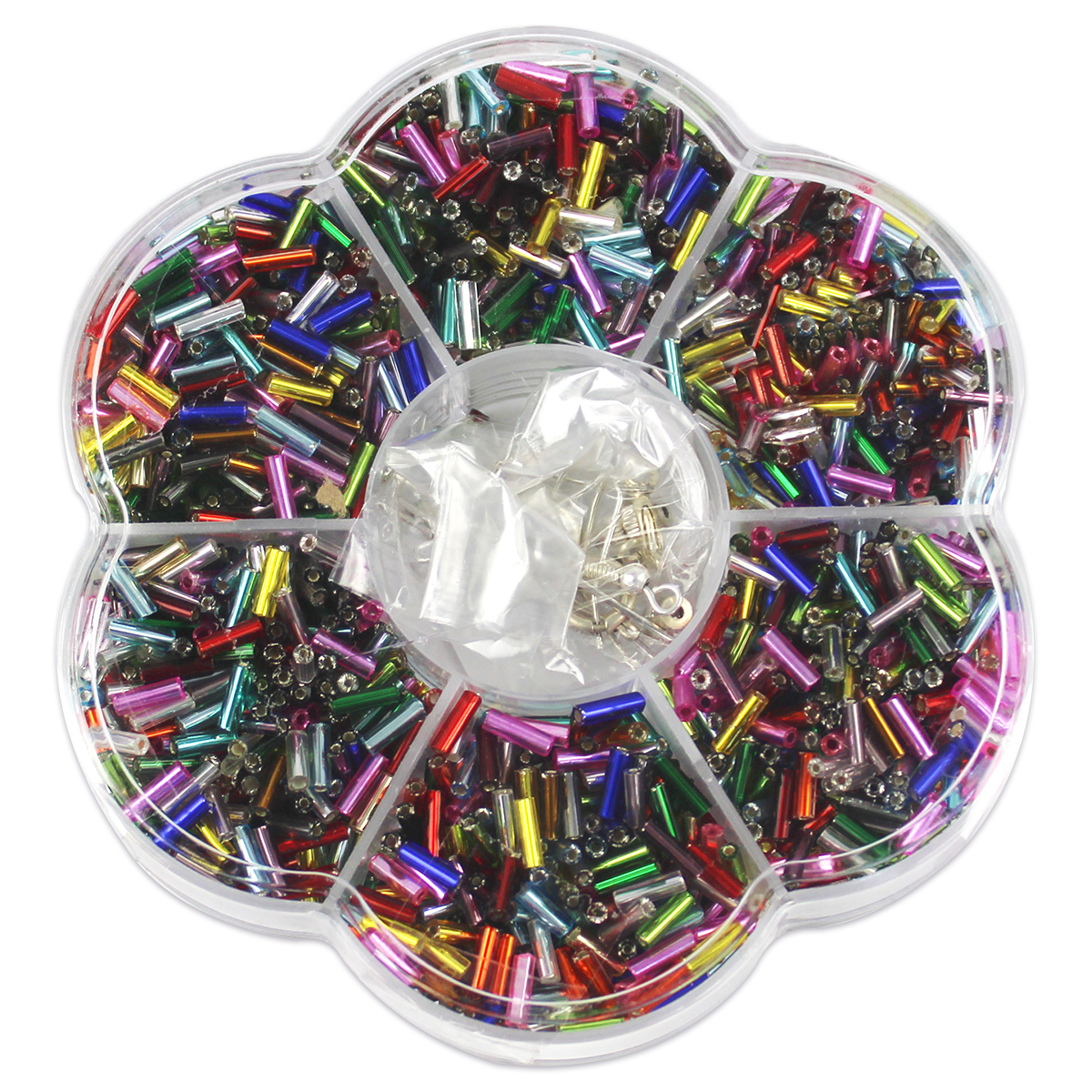 Glasstifte transparent ca. 6mm ca. 150g buntmix