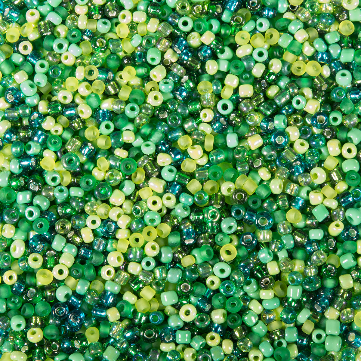 Rocailles Glas ca. 2,6mm 500g grün-ton