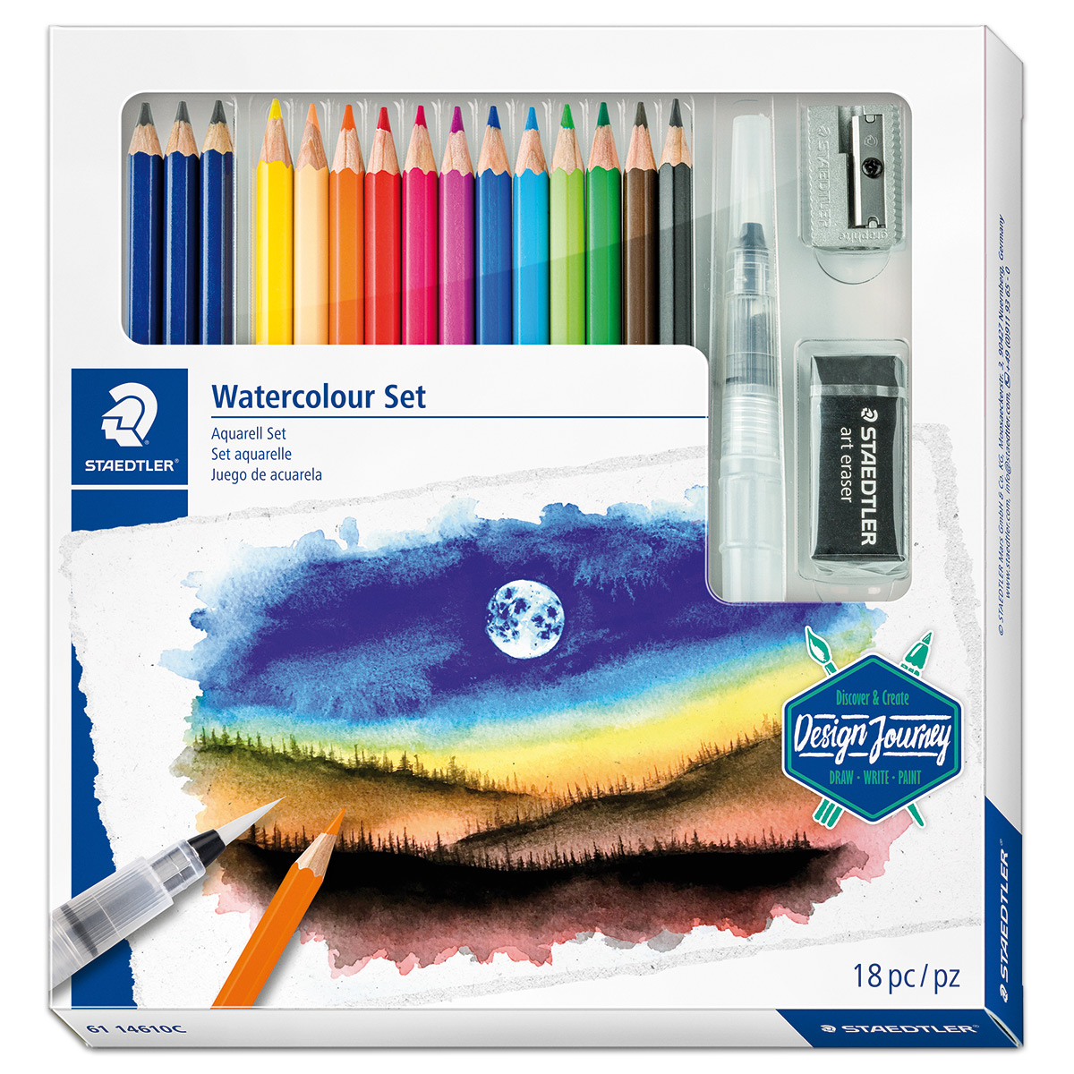 Watercolour Aquarell-Farbstifte-Set 18-teilig