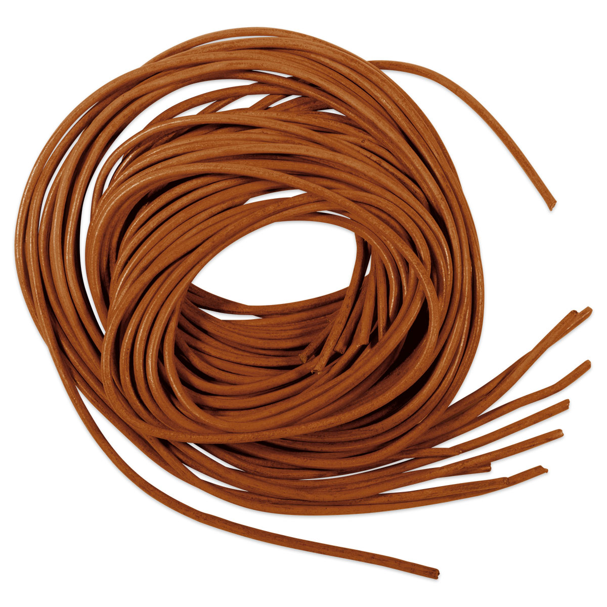 Lederriemchen rund 2mm 1m 10 St. ocker