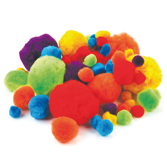 50228567DZCu7fn9ZemIl Pompons Ø 10-40mm 60 St. bunt