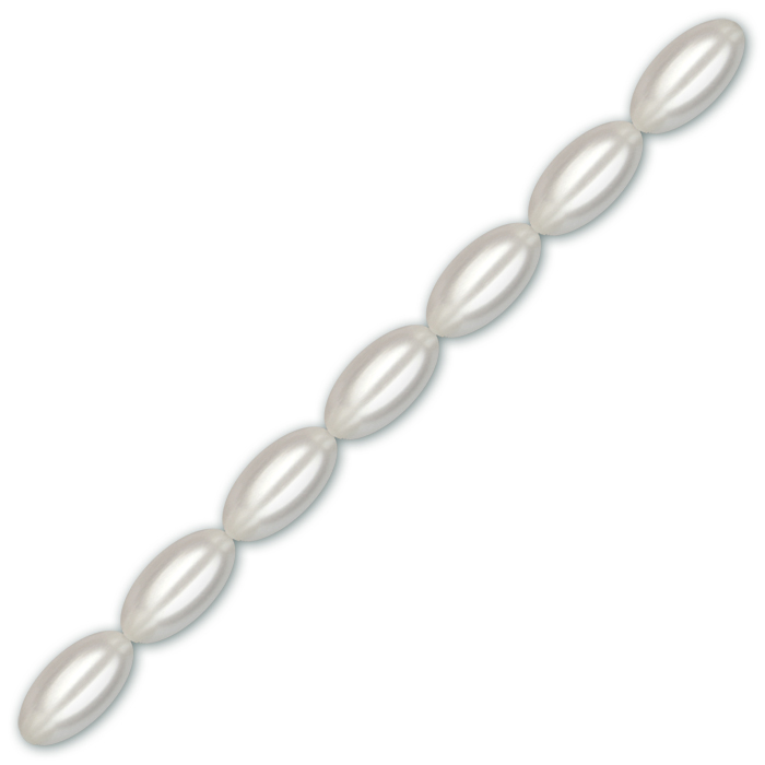 Wachsoliven/-reiskörner 4x8mm 60 St. weiß