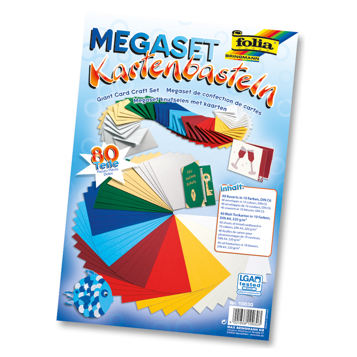 Kartenbasteln Megaset 10 Farben 80-teilig