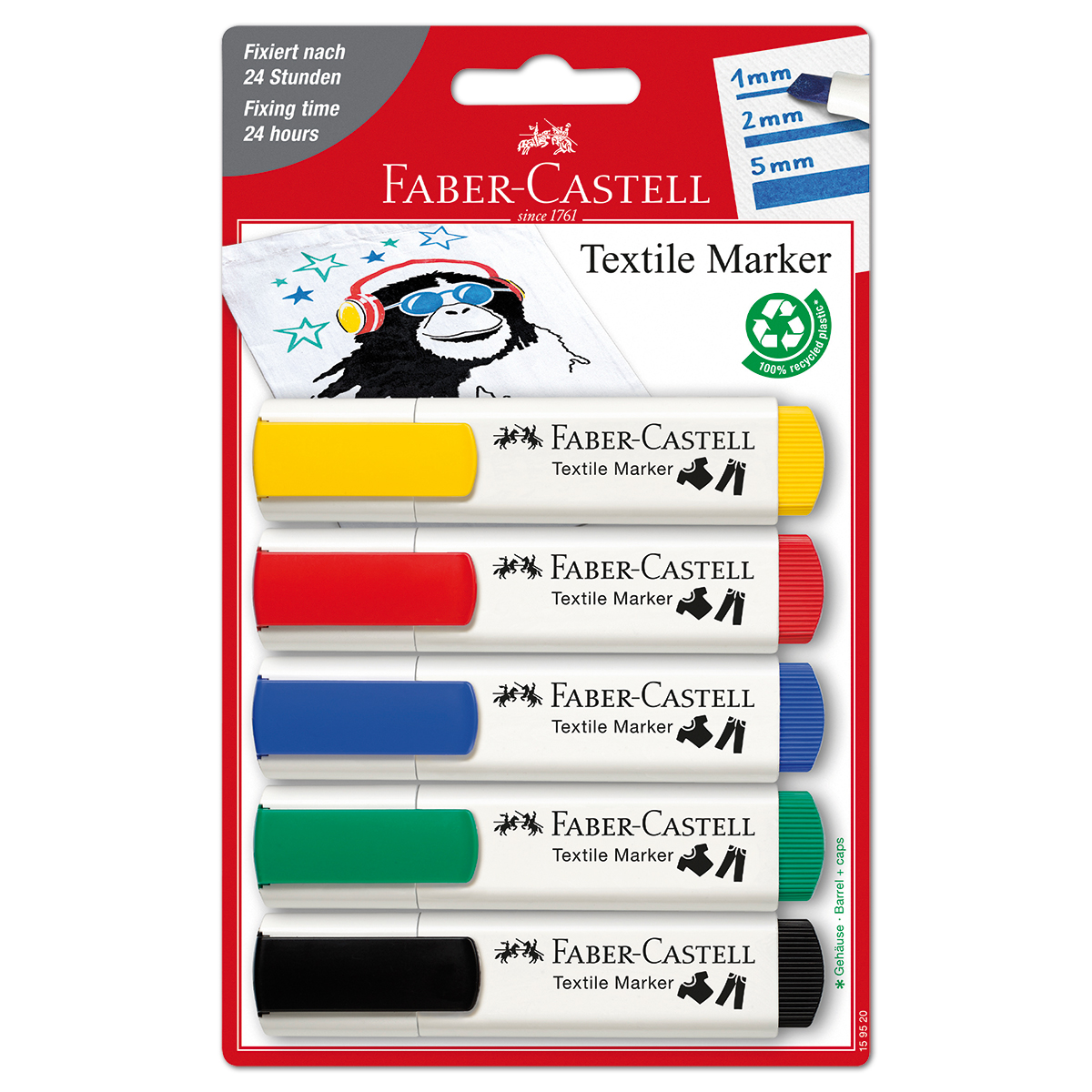 Faber-Castell Textilmarker Set 5 St./Farben