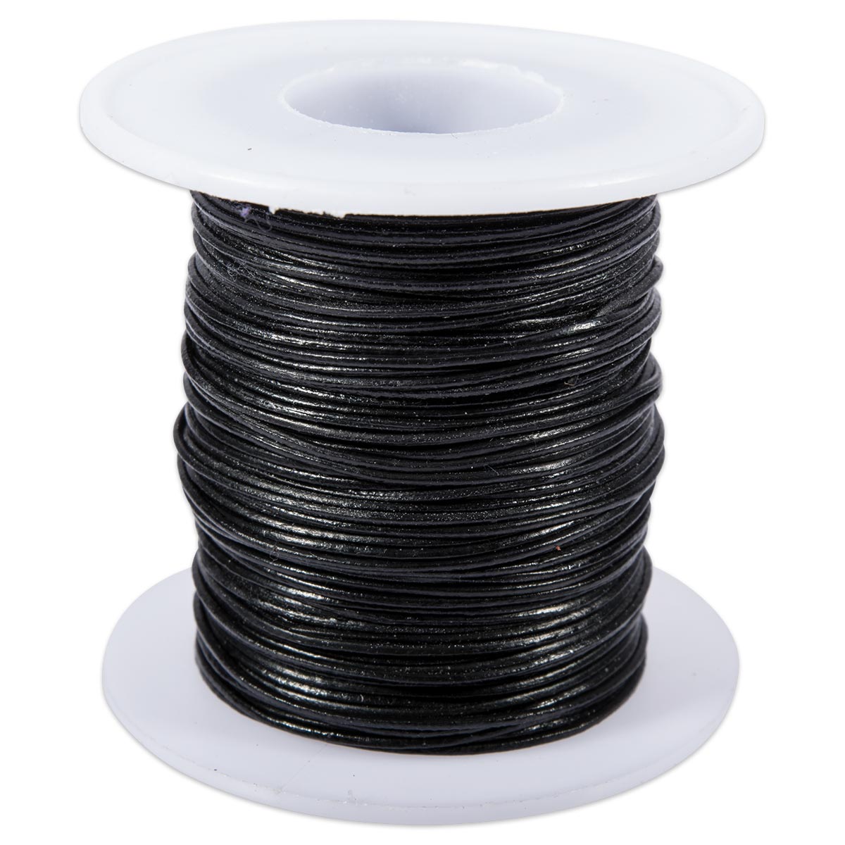 Lederriemchen rund 1mm 50m schwarz