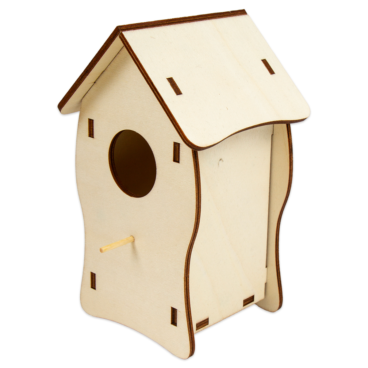 Nistkasten geschwungen Holz 4mm 17x9,5x10cm natur