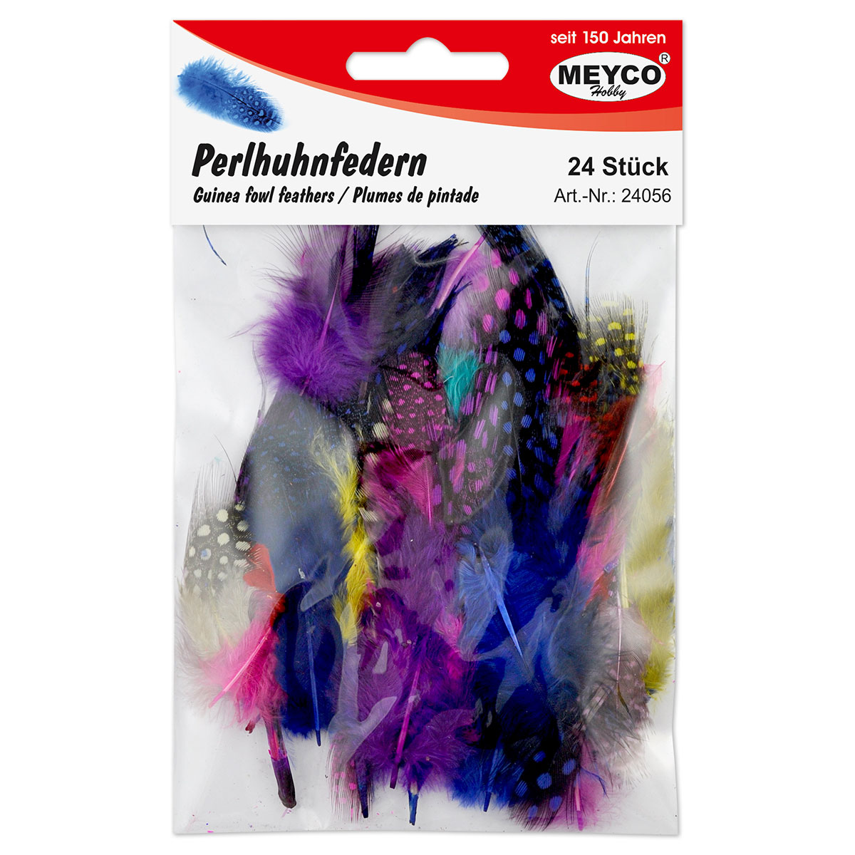 50224056_1 Perlhuhnfedern ca. 6-8cm 24 St. bunt