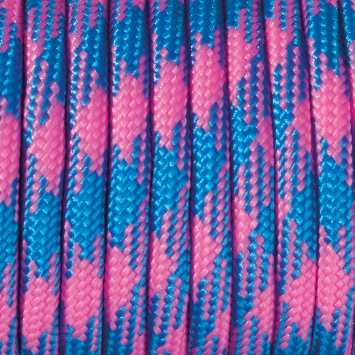 Paracord-Garn colour mix rund 4mm 50m pink/azurblau
