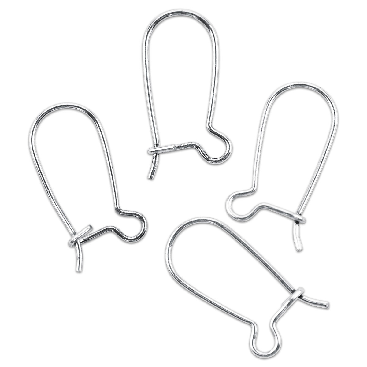 Ohrhaken mit Öse Metall 4 St. platinfarben