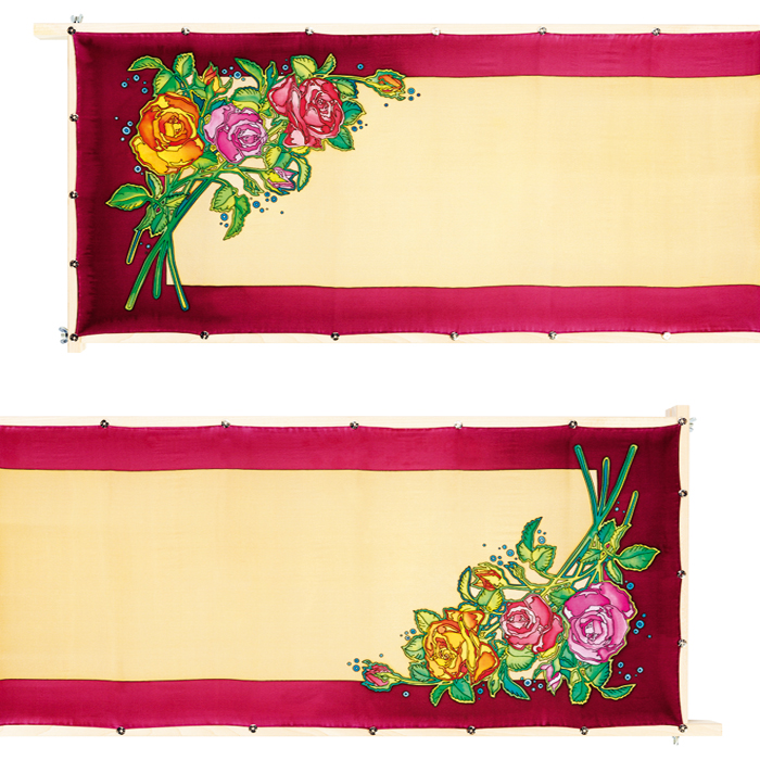 Schal Gutta schwarz 180x45cm Rose naturweiß