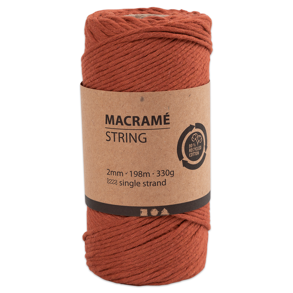 Makrameegarn Ø 2mm 330g orange gebrannt