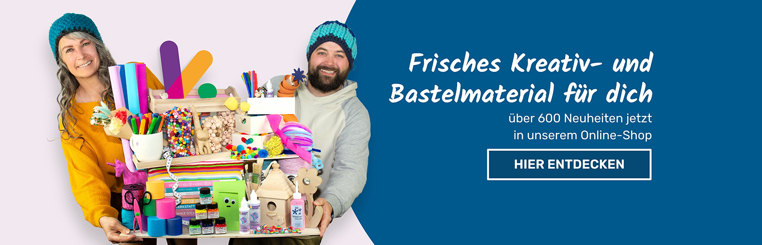 Frisches Kreativ- und Bastelmaterial für dich - zur Kategorie "Neuheiten"