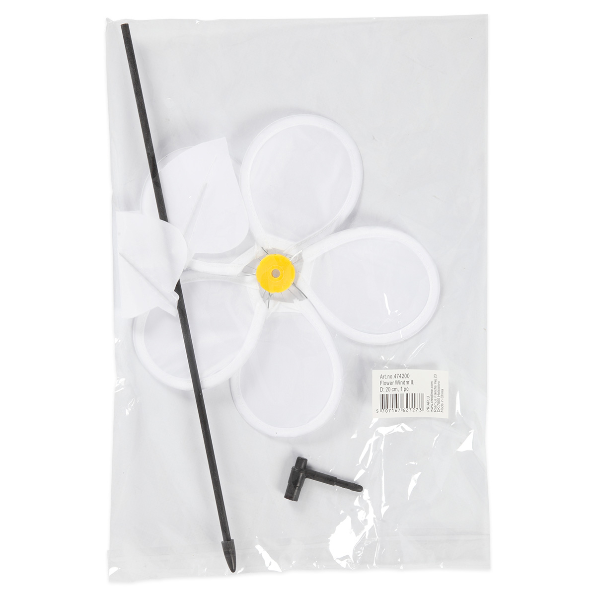 Blumen-Windrad 20cm weiß Blumen-Windrad 20cm weiß
