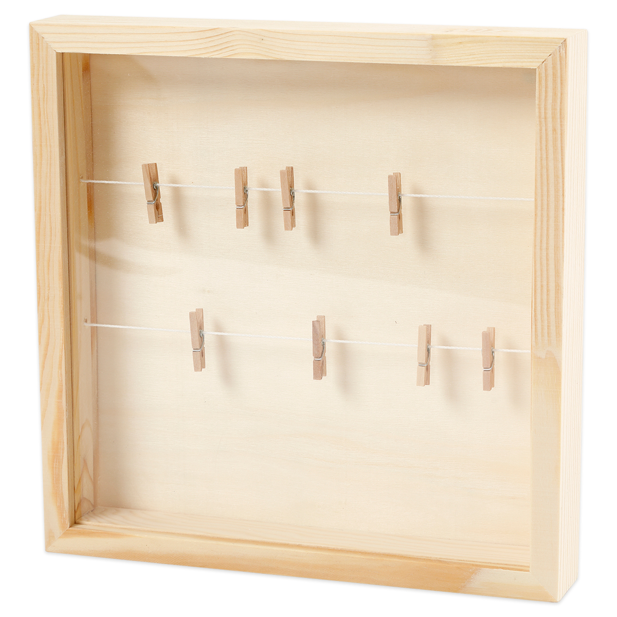 3D Holzrahmen mit Plexiglas-Schiebeabdeckung 23x23x3,5cm