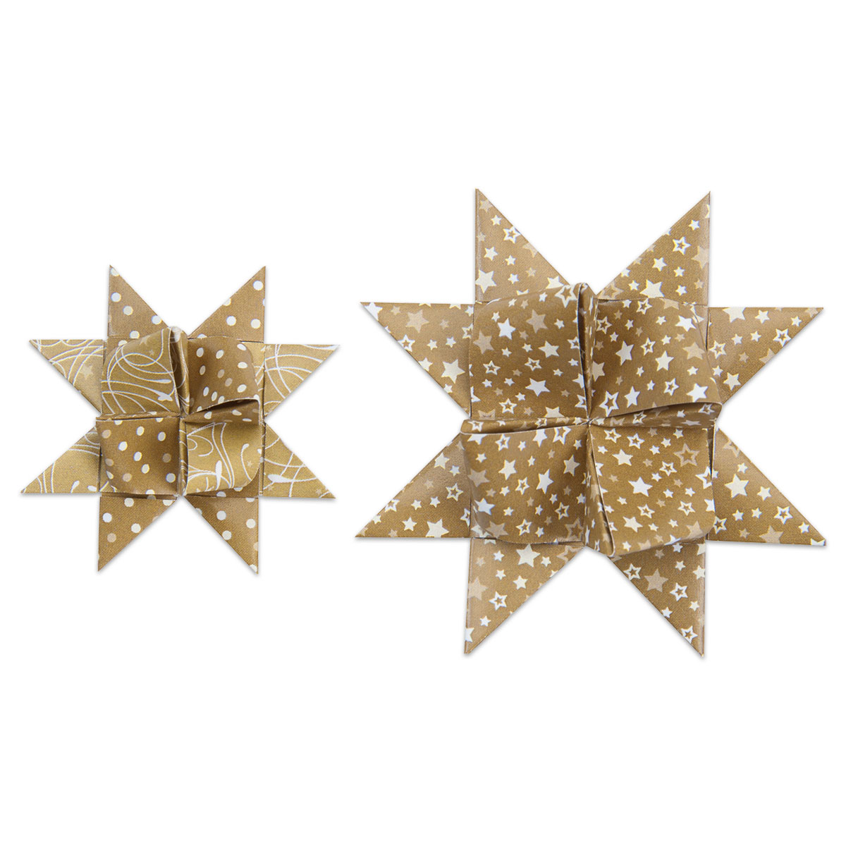 52875535_2PCBjD3q7kFibm Faltstreifen Fröbelsterne Ø 4,5&7cm gold