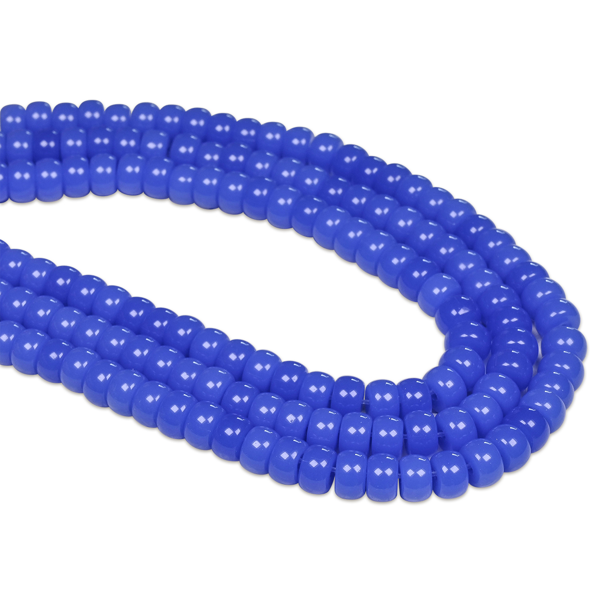 Glasmosaik-Perlenkette ca. 40cm Ø 4x6mm rund blau