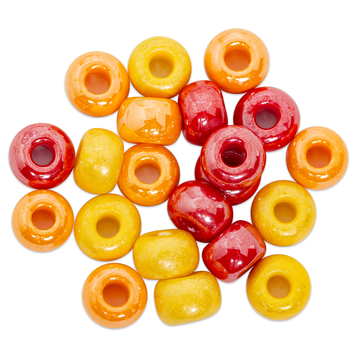 Glasperlen Rondelle AB bedampft  ca. 8mm 100g gelb/orange/rot