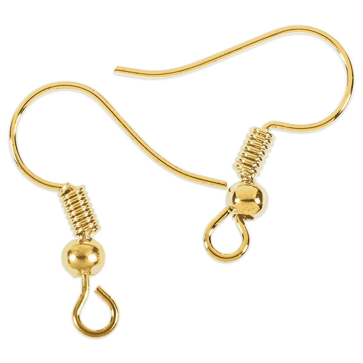 Ohrhaken mit Feder Metall 4 St. goldfarben