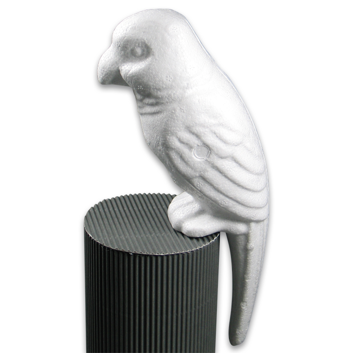 Styropor-Papagei weiß 24,5cm