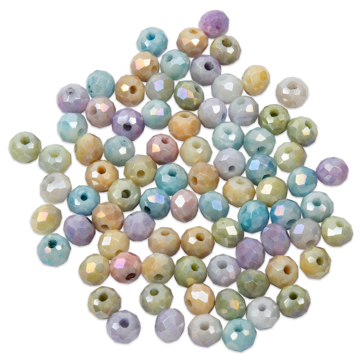 Glasschliffperlen Briolette 6mm 3 Stränge à ca. 85 St. pastell ton mix