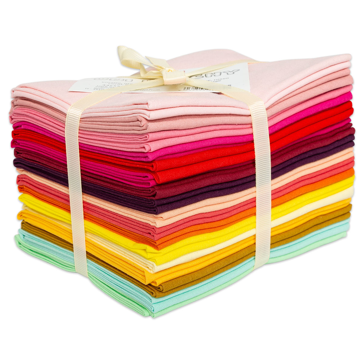 Stoffsortiment uni 17 Zuschnitte 45x55 cm koralle/orange/rot