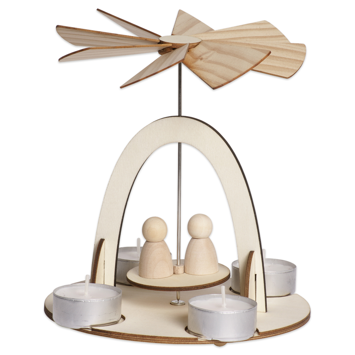 Bausatz Teelichthalter Pyramide  14x12x17cm natur
