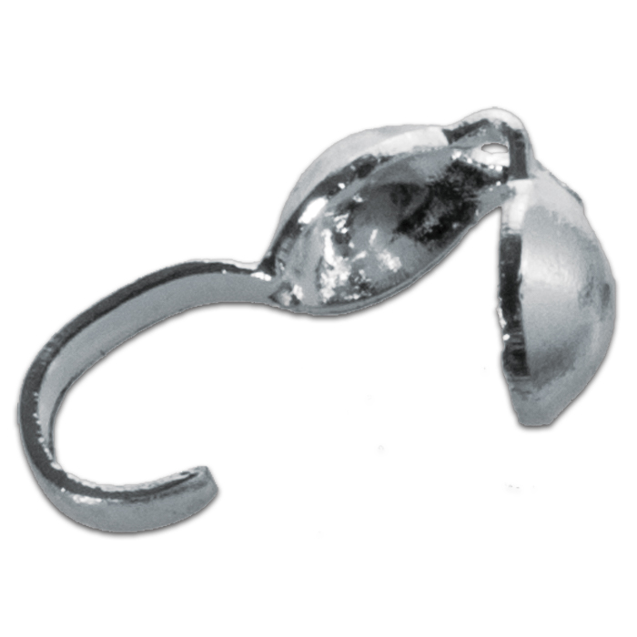 Quetschkalotten mit Öse ca. 3mm 200 St. platinfarben