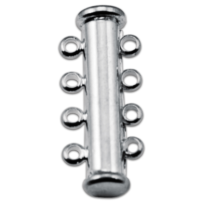 Magnetschließe 4-reihig Metall ca. 24x9mm platinfarben