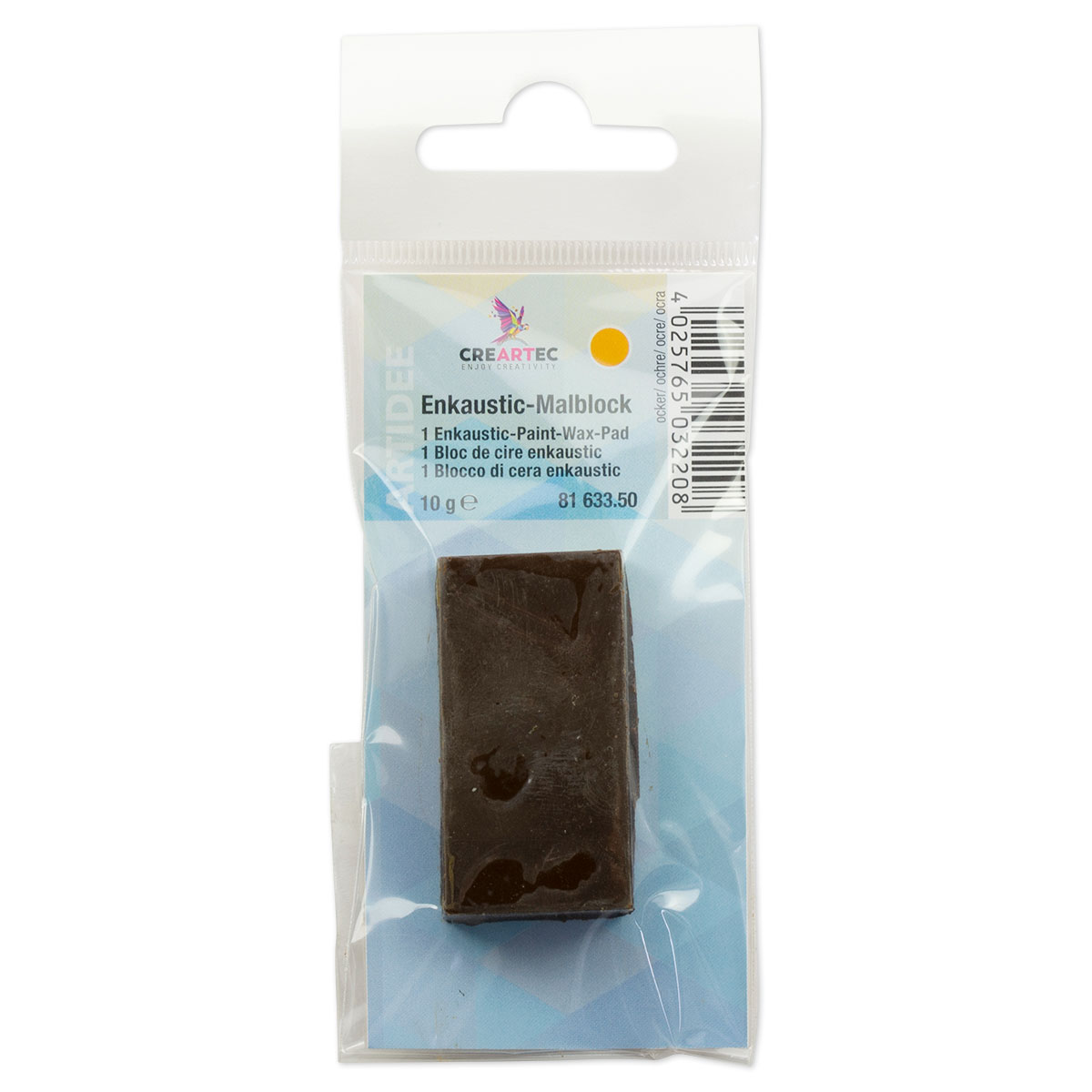 Enkaustik-Malblock 45x25x10mm ca. 10g ocker