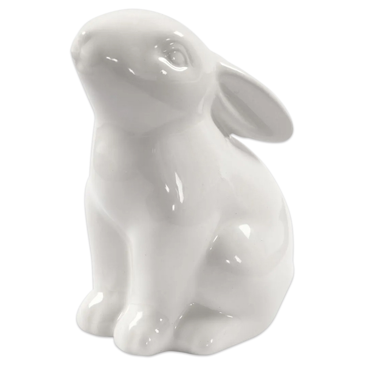 Hase aus glasierter Keramik ca. 5,5x9cm weiß