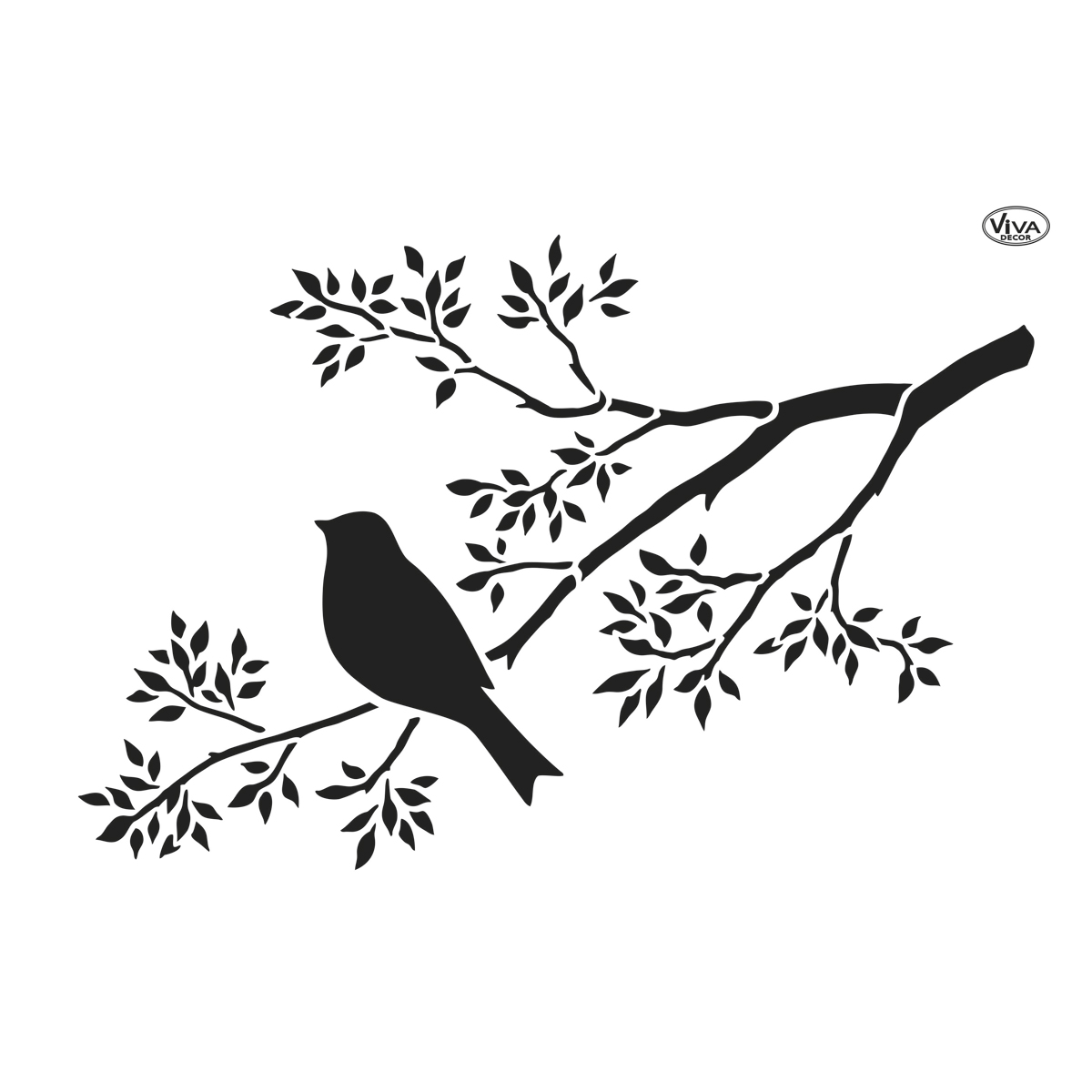 Universal-Schablone DIN A4 Ast mit Vogel