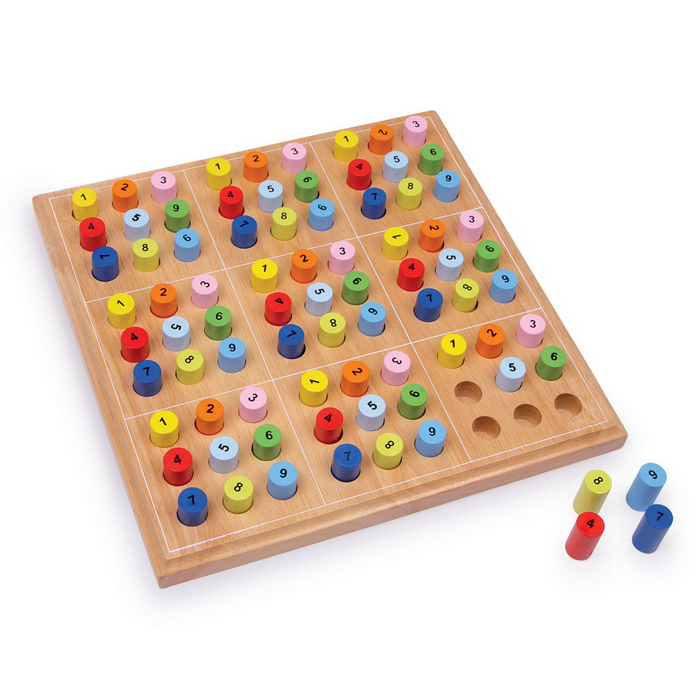 Spiel - Sudoku Holz 25x25x3cm bunt