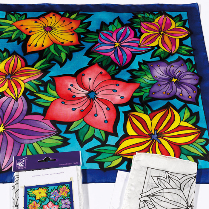 546389COVe6FCiGjIrw Tuch Gutta schwarz 55x55cm Bouquet naturweiß