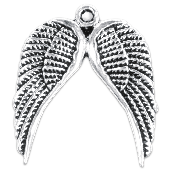 Metallperle Doppelflügel ca. 20x19mm altsilberf.