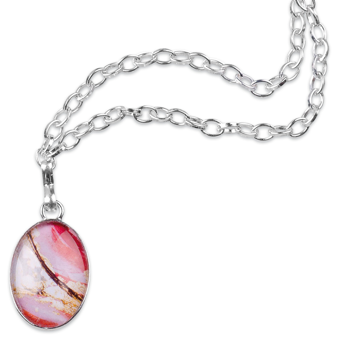 54963314_2 Anhänger + Cabochon 27x19mm oval silberfarben