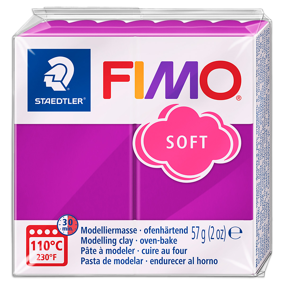 FIMO soft 55x55x15mm 57g purpurviolett
