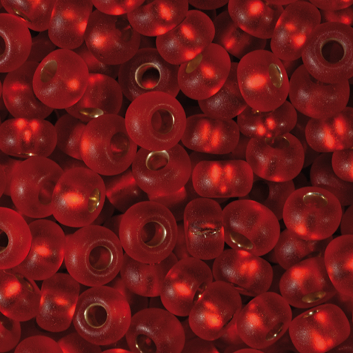 Rocailles transparent matt 2,6mm 500g rot