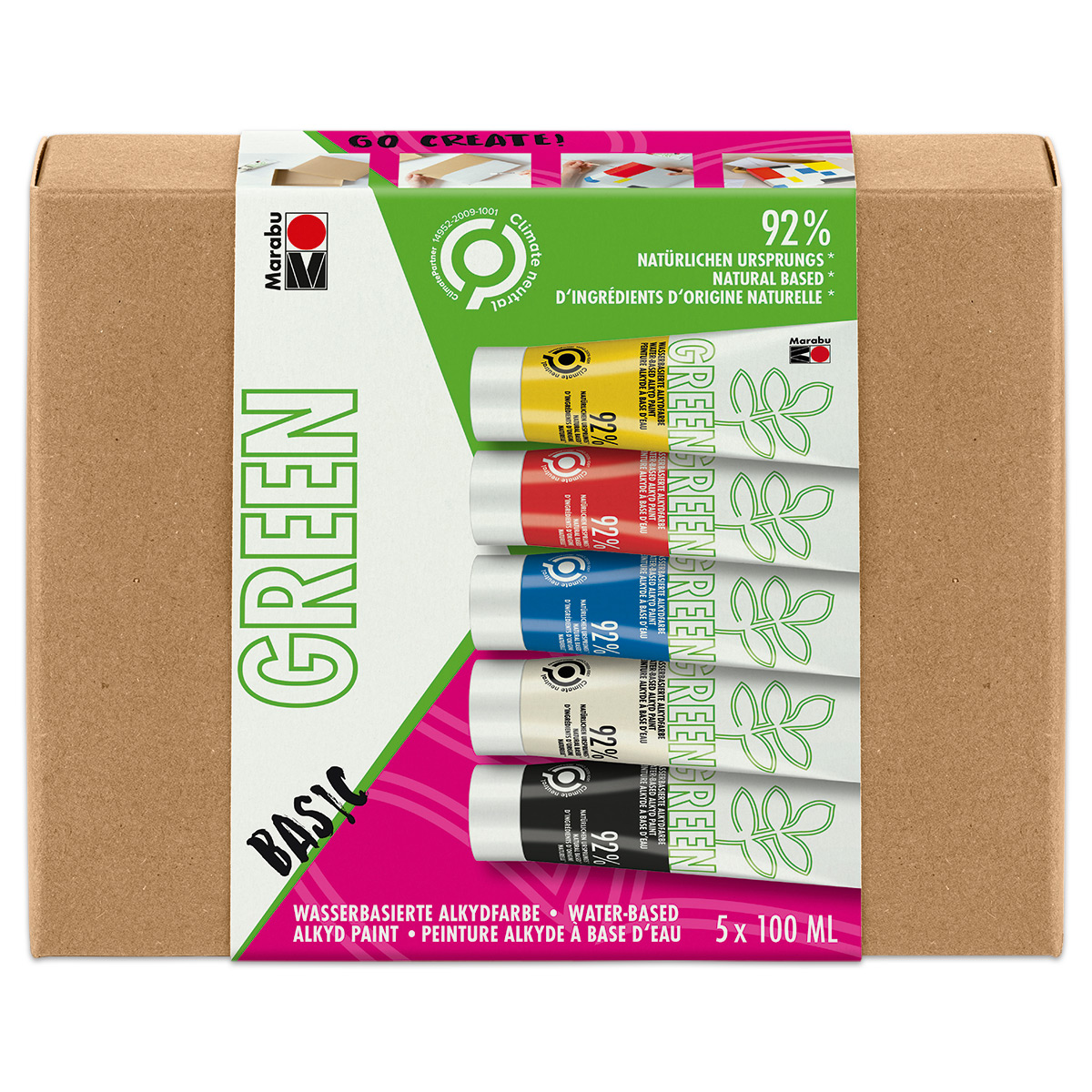 Green Wasserbasierte Alkydfarbe 5 Farben à 100ml Basic
