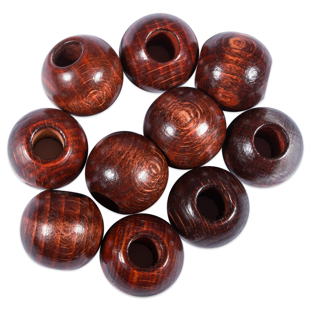 Rundperlen Holz Ø 15mm 25 St. braun lackiert