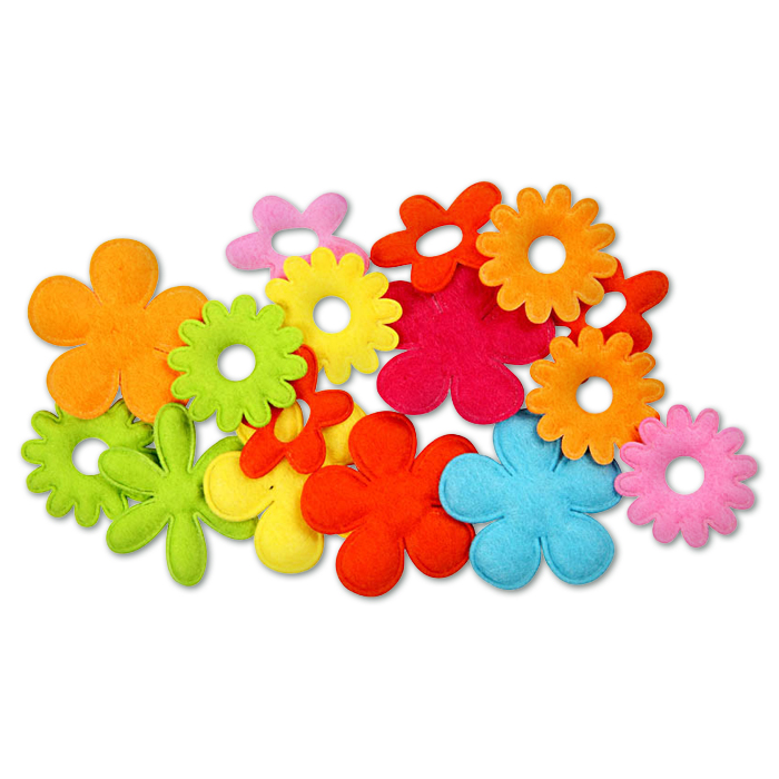 50350731q8YyYobpTfoOC Filz-Blumen bis ca. 35x45x1,2mm 16 St. bunt