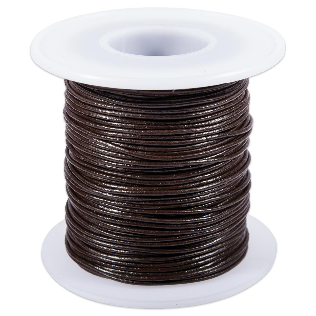 Lederriemchen rund 1mm 50m braun