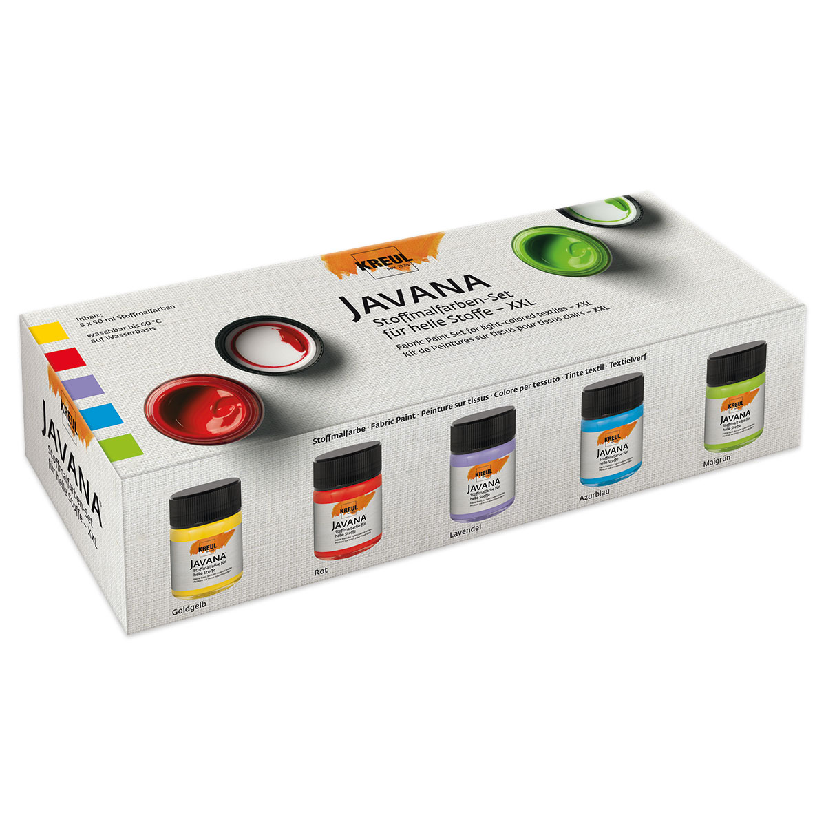 Stoffmalfarben-Set XXL 5 Farben à 50ml